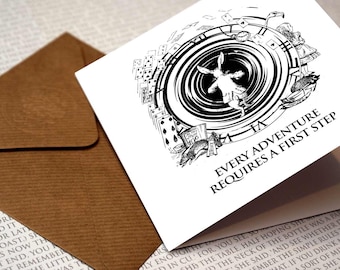 Alice in Wonderland - Every adventure requires a first step. Greetings Card, Birthday, Book Lovers, Wonderland Quote, Alice, Mad Hatter, Fun