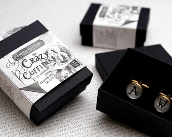 Alice in Wonderland - Cuff links Boxed Edition... Mad Hatter, White Rabbit, Jewelry, Jewellery, Cuff link, Wonderland quote, Fashion, Gifts