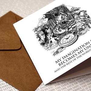 Alice in Wonderland - The Universe.. the world is missing out - Greetings Card, Birthday, Book Lover, Quote, Alice, White Rabbit, Mad Hatter