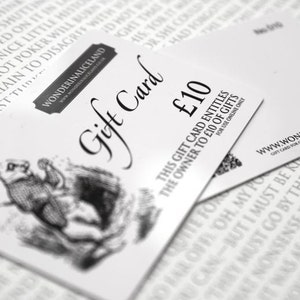 Alice im Wunderland Geschenkkarte 10 Pounds - Wunderland Zitat, verrückte Hutmacherin, weißes Kaninchen, Geschenkideen, Geschenke für Sie, Geschenke für Ihn