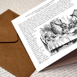 Alice in Wonderland Story Card- A Mad Tea Party - Greetings Card, Birthday, Wonderland Quote, Alice, Mad Hatter, White Rabbit