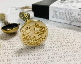 Alice in Wonderland - Wax Stamp Head 30mm - Wonderland Alice Edition - Antiqued Bronze Stamp, Letter Writing, Book Lover, Wonderland