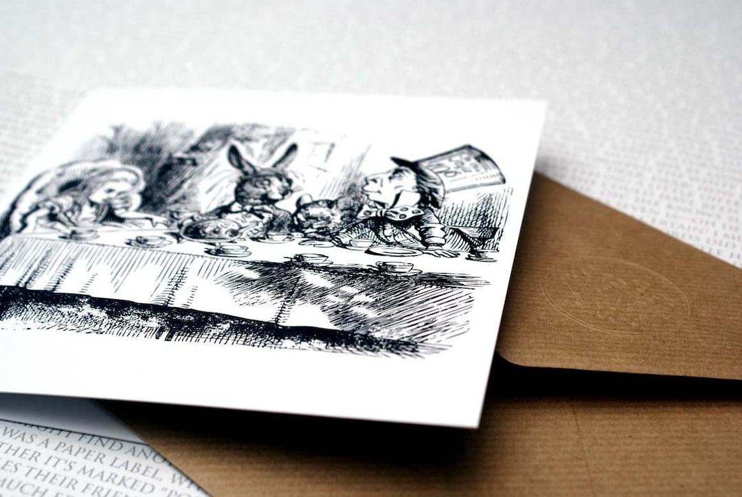 The Mad Hatters Tea Party - Colouring Card - Alice in Wonderland ...