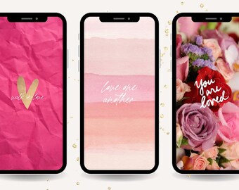 Love Phone Wallpapers, Valentines Day, Scripture Quotes, 5 Designs