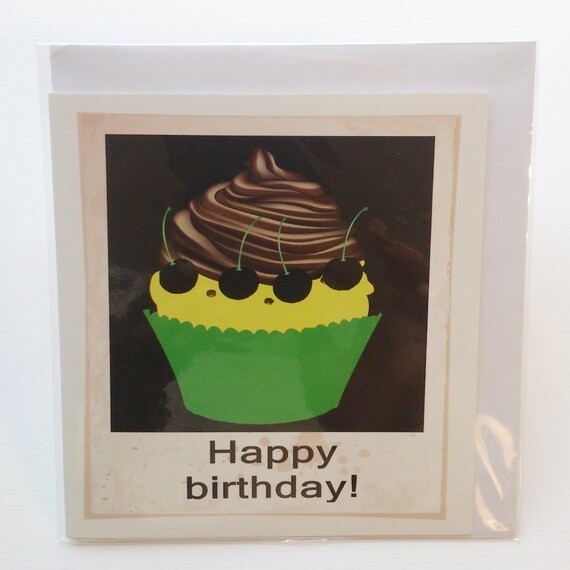 Chocolate Cupcake Birthday Card In Jamaican Patwa Etsy