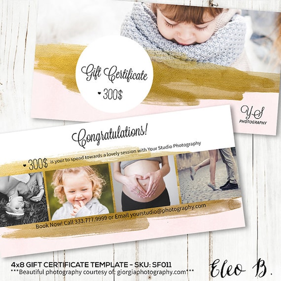4x8 gift certificate photography gift certificate template etsy gift certificate photography