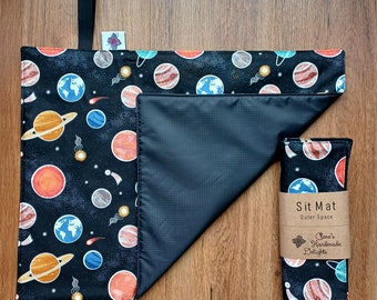 Sit Mat - Outer Space - Handmade in Scotland | Ideal for: Hiking, Walks, Beach & Picnics | Waterproof | Padded | Foldaway | Seat Pad