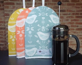 Cafetiere Cosy in Narvik Birds Fabric