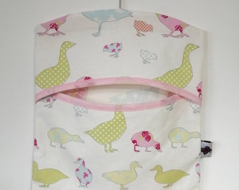 Cotton Peg Bag - Ducks & Chicks - Handmade in Scotland | Laundry Pin Bag | Clothes Peg Holder | Peg Storage | Wide Opening for Easy Access