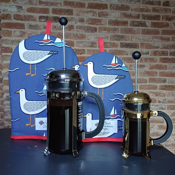 Coffee Cafetiere Cosy Seagulls Handmade in Scotland French