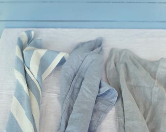 Set of 3 Handmade linen Towel / Tea Towel / Kitchen Towel  inspired by the Sea