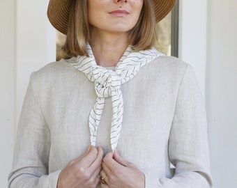 Handmade Triangle Linen Scarf - Women's Lightweight Shawl