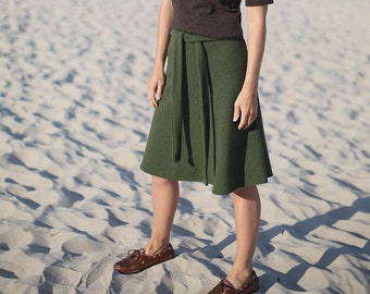 Wrap Wool Skirt | Winter Skirt | Knee Length Skirt | High Waist Skirt | Wool Skirt