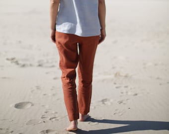 Tapered linen pants, Classic linen pants, Washed linen pants, Soft linen pants, Loose pants, Maternity pants, Linen trousers, Linen Clothing