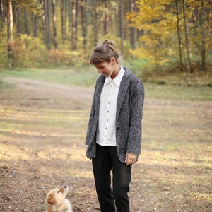 Bluzka z kołnierzykiem, biała koszula, odzież w dużych rozmiarach, odzież lniana, prany len, prane ubrania lniane, lniana koszula na co dzień, odzież boho