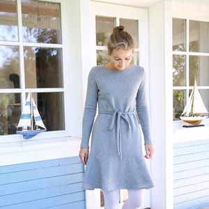 Natural Eco Wool Dress Warmly Dress Wide Skirt Women dress Tight Fitting Dress Elegant Dress French Dress Winter Dress image 8