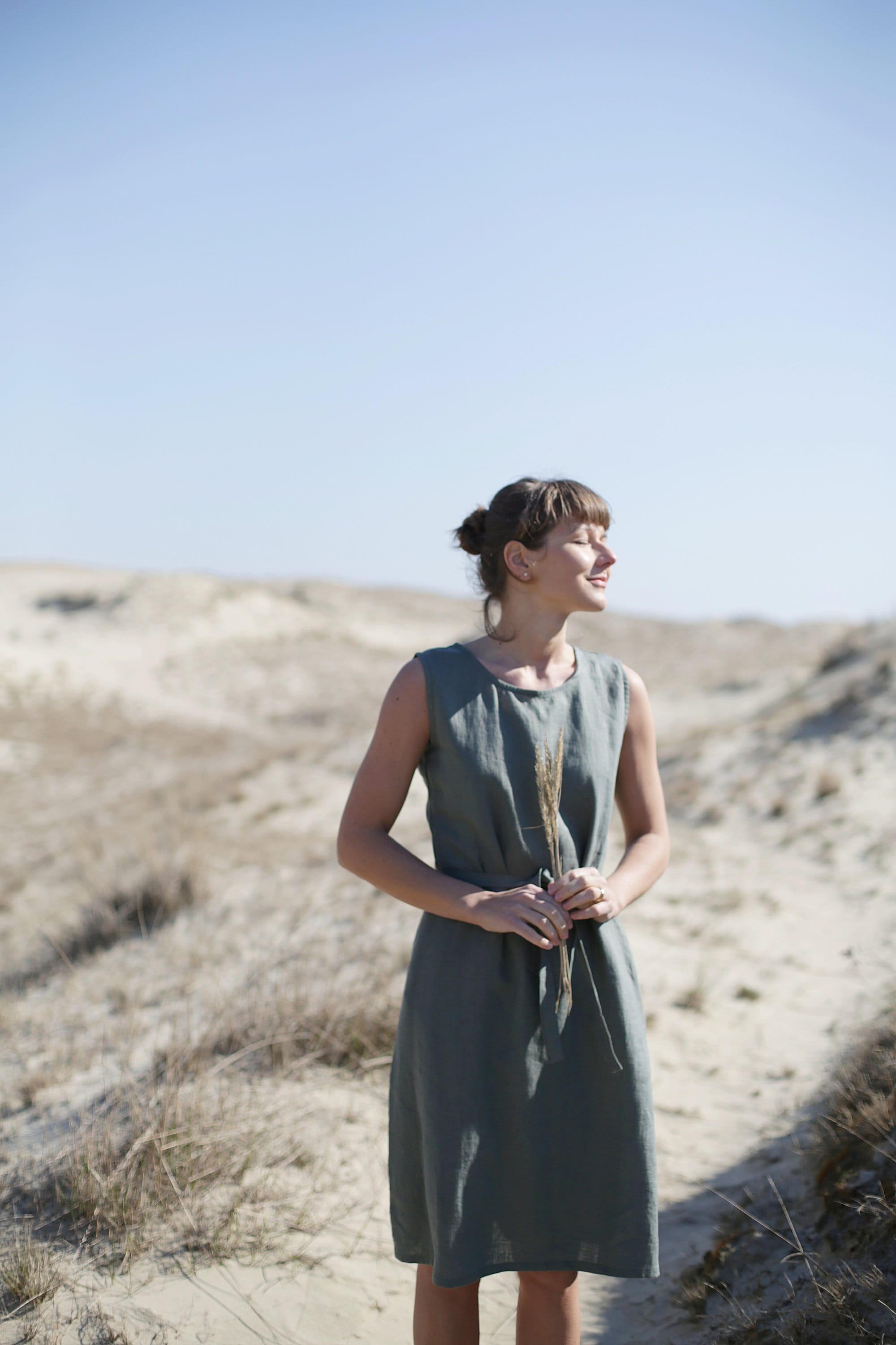 Japanese Style Linen Dress Classic Linen Dress Dress With Etsy