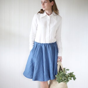 Linen collar shirt, Women Shirt, Linen Shirt, Collar Blouse, White Shirt, Plus Size Clothing, Linen Clothing, Washed Linen, Long Sleeve Top