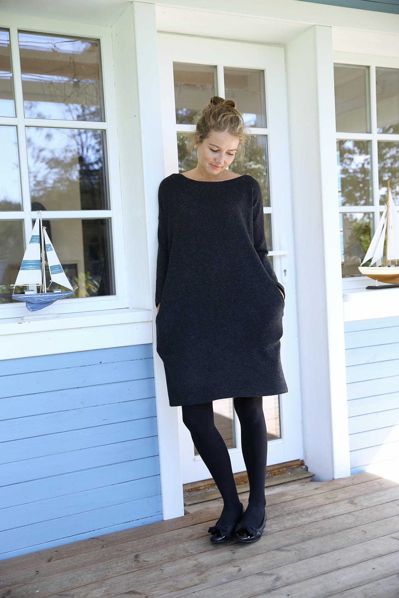Alpaca Gray Dress, Knit Sweater Dress, Beige, Black Tunic, Knitted