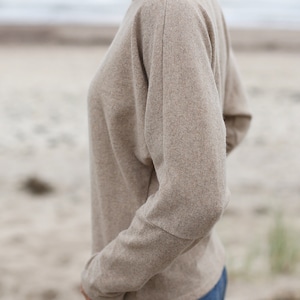 Kimono sleeves Wool Sweater | Oversized Sweater | Wide Sweater | Boat Neck Sweater | Wool Blouse | Comfy Pullover | Home Jumper