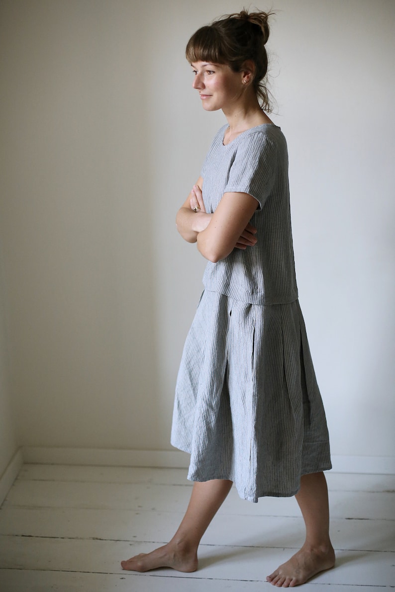 Pleated Linen Dress / Pleated Dress / Japanese Style / School - Etsy