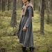 Long sleeves linen dress, Linen Clothing with pockets, Bellow-the-knee-length, Loose-fit autumn dress, Boho Maxi Dress,  A Line Dress 