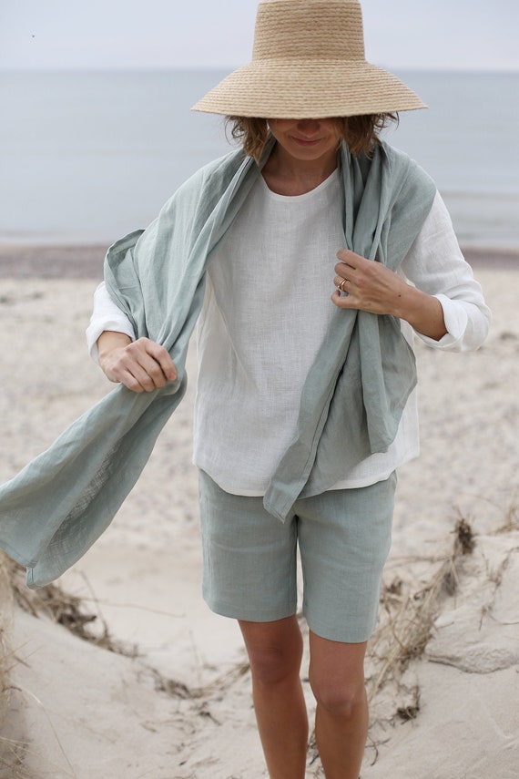 Loose Linen Shorts High Waisted Shorts 