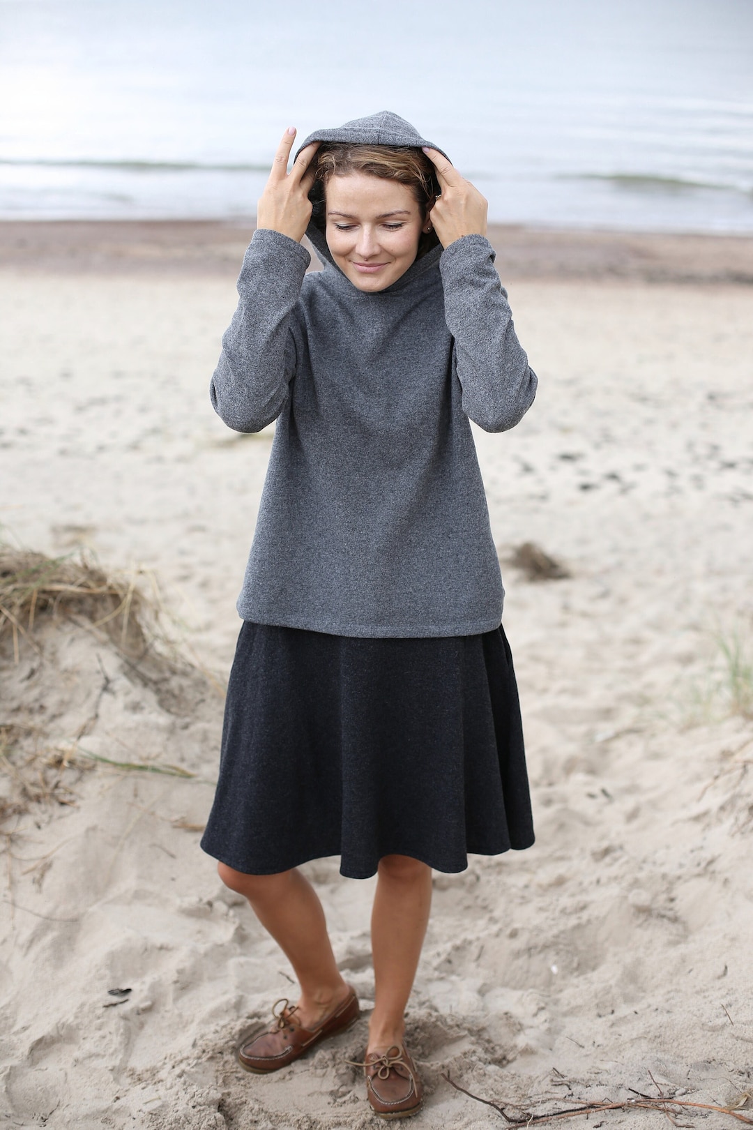 Übergroßer Strickpullover Weiter Pullover Hoodies für Frauen