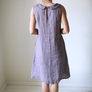 Peter Pan Collar Linen Dress / Minimal Dress / Summer Tunic / Date ...