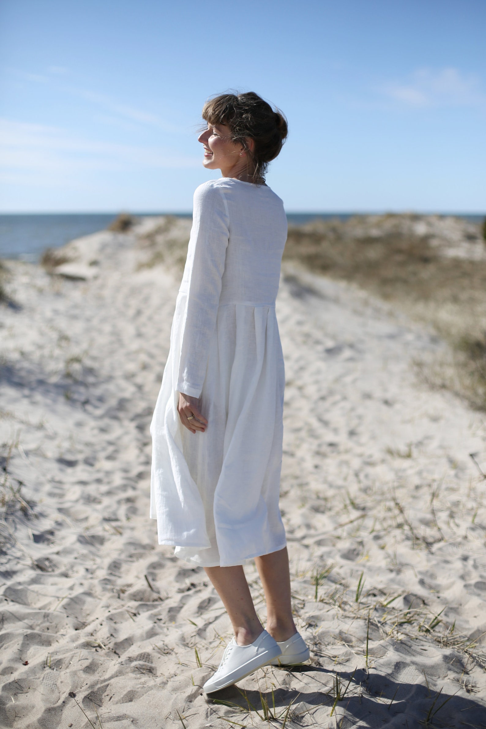Linen Long Sleeve Dress