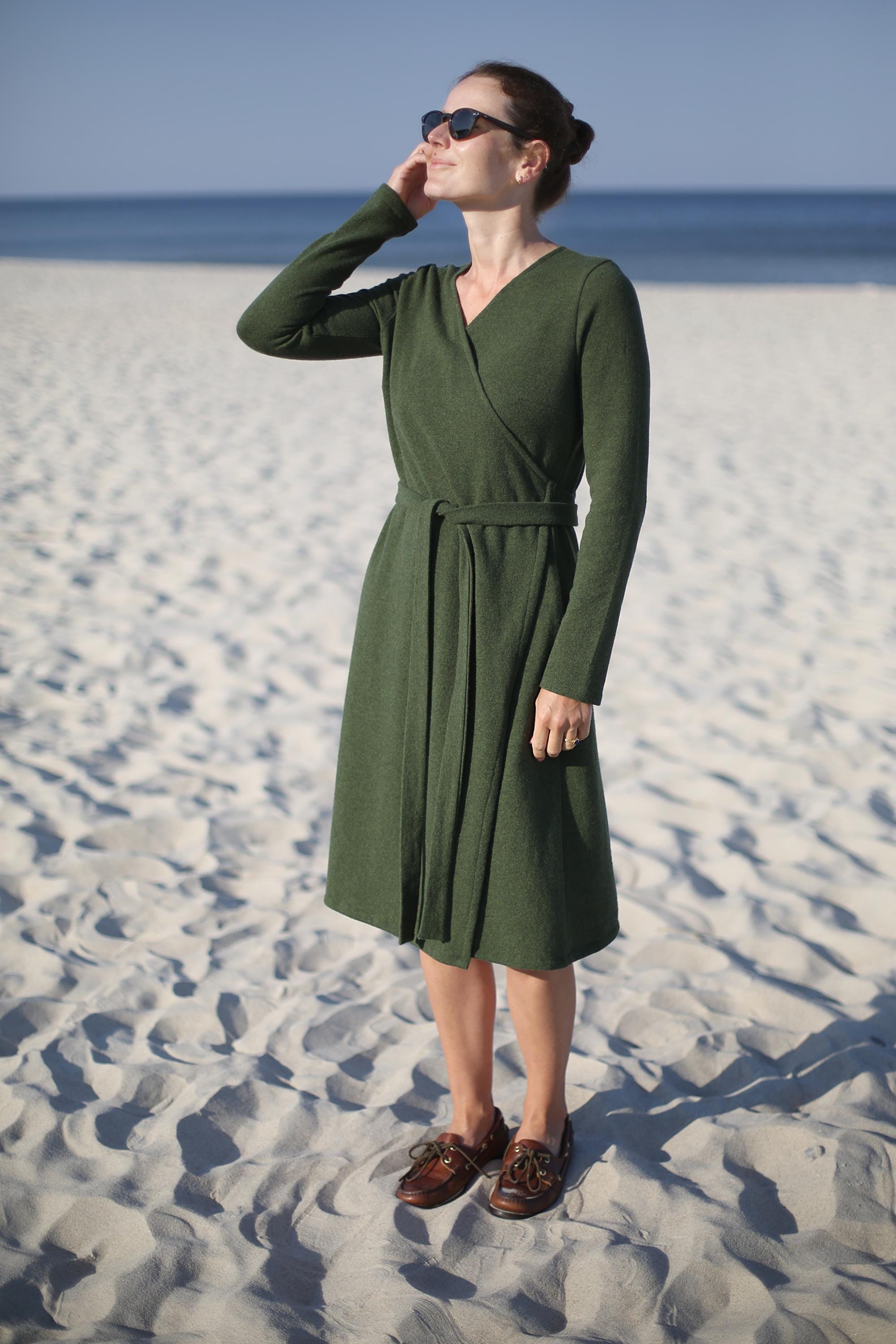 Knot Tailored Wool Long Dress