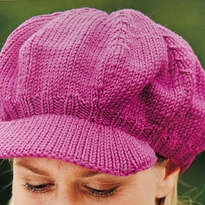 Knitted Cap Pattern Create a Cosy Autumn Sixties Style Peaked Cap Design Cosy Autumn Hat Knitting Tutorial Instant Digital Download