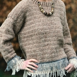 Easy Crochet Double Fringe Sweater Crocheting A Tassel Jumper Easy Crochet Tutorial Instant Digital Download