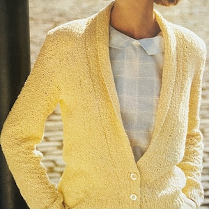 Knitted Shawl Collar Cardigan Pattern Create a Cosy Warm Autumn Top with an easy Knitting Tutorial Instant Digital Download