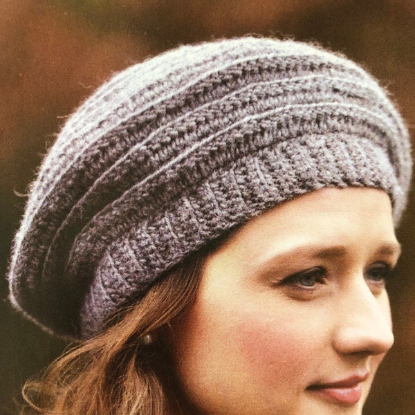 Stunning Crochet Circular Textured Beret Pattern A Lovely Autumn Hat To Make  Instant Download