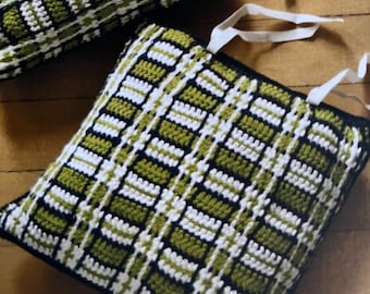 Crochet Kitchen Chair Seat Pattern Patternered Cushion Cover Sets Crocheting Tutorial Instant Digital Download