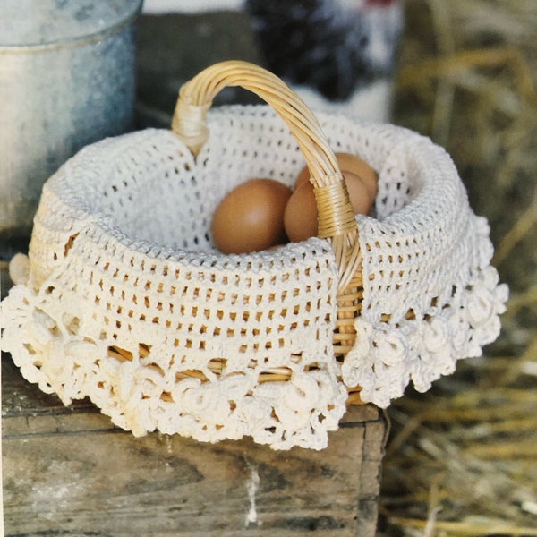 Lovely Crochet Frilled Basket Liner Egg Basket Pattern Instant Download