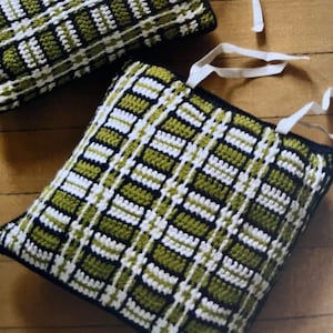 Patrón de asiento de silla de cocina a crochet Conjuntos de fundas de cojín estampadas Tutorial de crochet Descarga digital instantánea