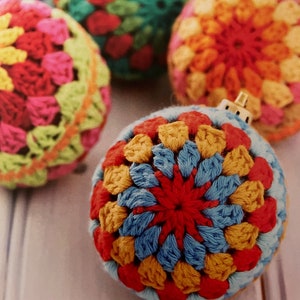 Crochet Christmas Bauble Pattern Granny Stitch Festive Colourful Décor Super Easy Crocheting Tutorial For Classic Designs Instant Download