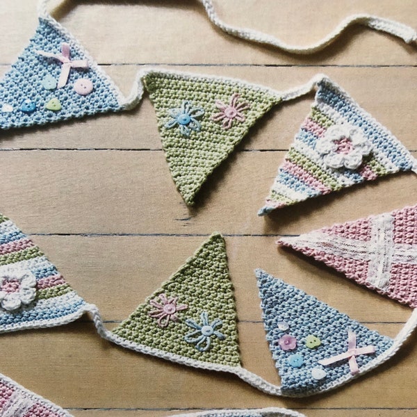 Beautiful And Easy Crochet Baby Garland Embellished Bunting Pattern Instant Download