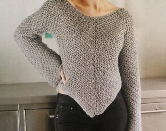 Crochet Sweater Pattern Create Pointed Hem Jumper A Gothic Style Top with Bell Sleeves Crocheting Tutorial Instant Digital Download