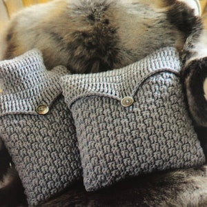 Patrón de bolsa de agua caliente tejida a crochet, juego de funda de cojín a juego, tutorial fácil de crochet para hacer regalos cálidos y cómodos, descarga digital