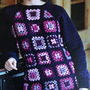 Crochet Granny Square Jumper PDF Crochet Jumper Pattern Instant ...