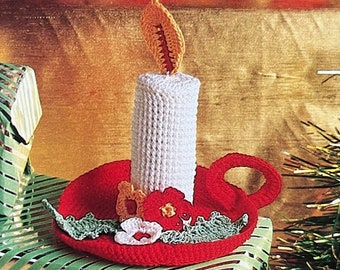 Crochet Christmas Candle and Holder A Festive Fun Crocheting Tutorial That is Perfect As Handmade Jewellery Dishes Digital Download