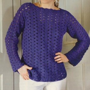 Crochet Flared Jumper Pattern Create a Lovely Fitted Sweater Handmade Summer Style Crocheting Tutorial Instant Digital Download