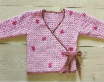Crochet Childs Ballerina Wrap Cardigan 