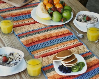 Easy Colourful Crochet Funky Table Runner Pattern Instant Download