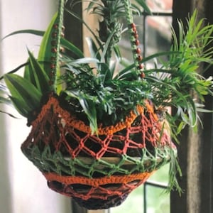 Crochet Exotic Large Plant Hanger Pattern Cosy unique Boho Hanging Pot Holder Décor Crocheting Tutorial Instant Digital Download