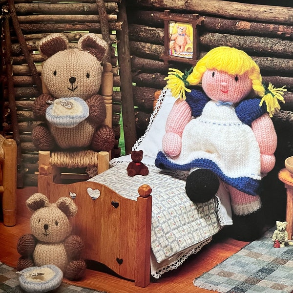 Goldilocks And The Three Bears Knitting Pattern Instant Download
