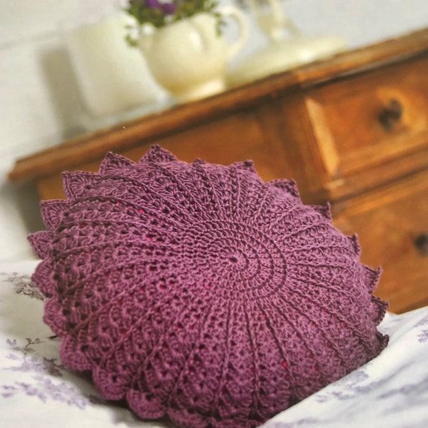 Beau motif de coussin de pétales ronds au crochet Un joli style art déco Téléchargement instantané